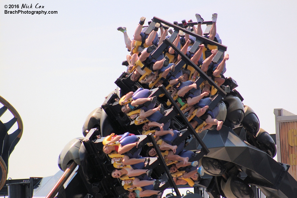 The train going through the corkscrew.