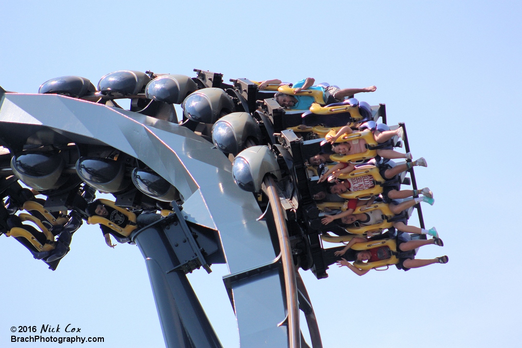 The train droping down the first hill.