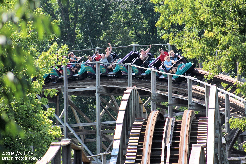 The train heading towards the helix finale.