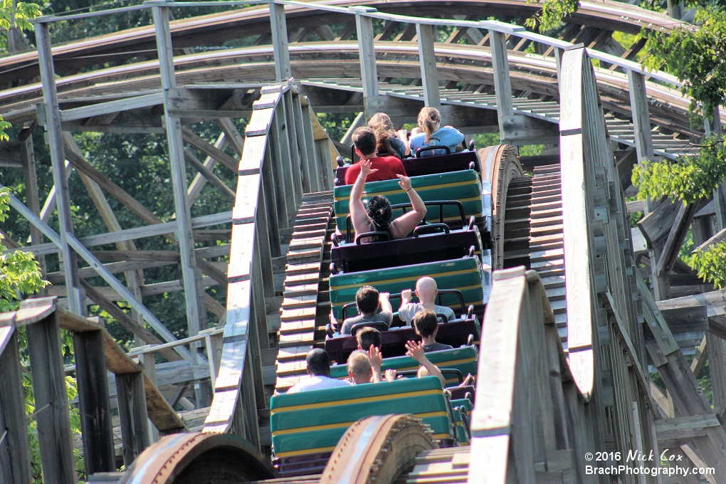 The train on its last airtime hill.