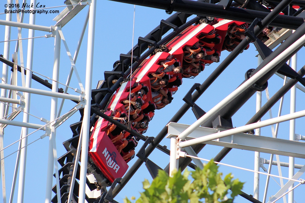 The train going through the corkscrew.