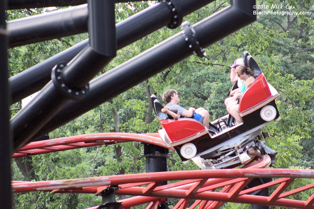 A train spinning around the track.