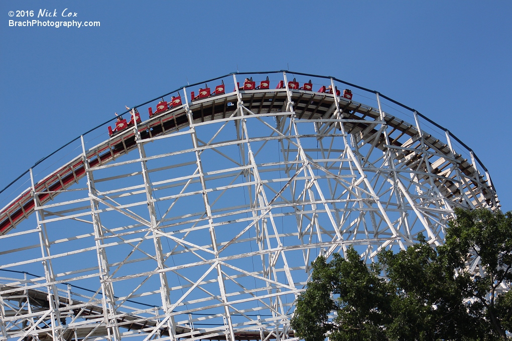 The drop of the coaster.