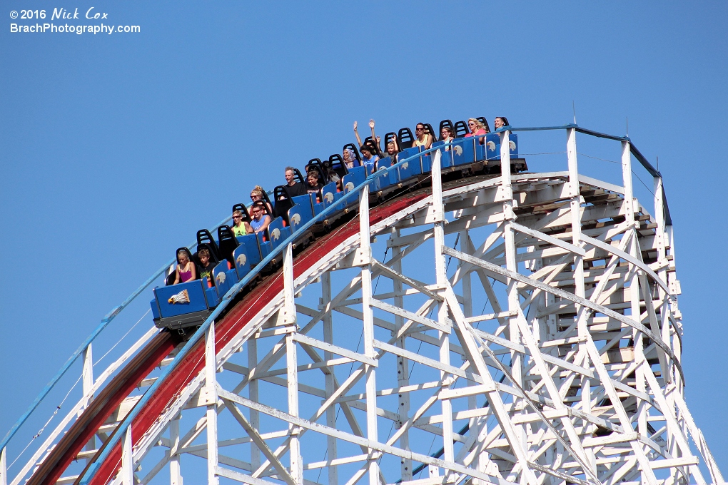 The drop of the coaster.