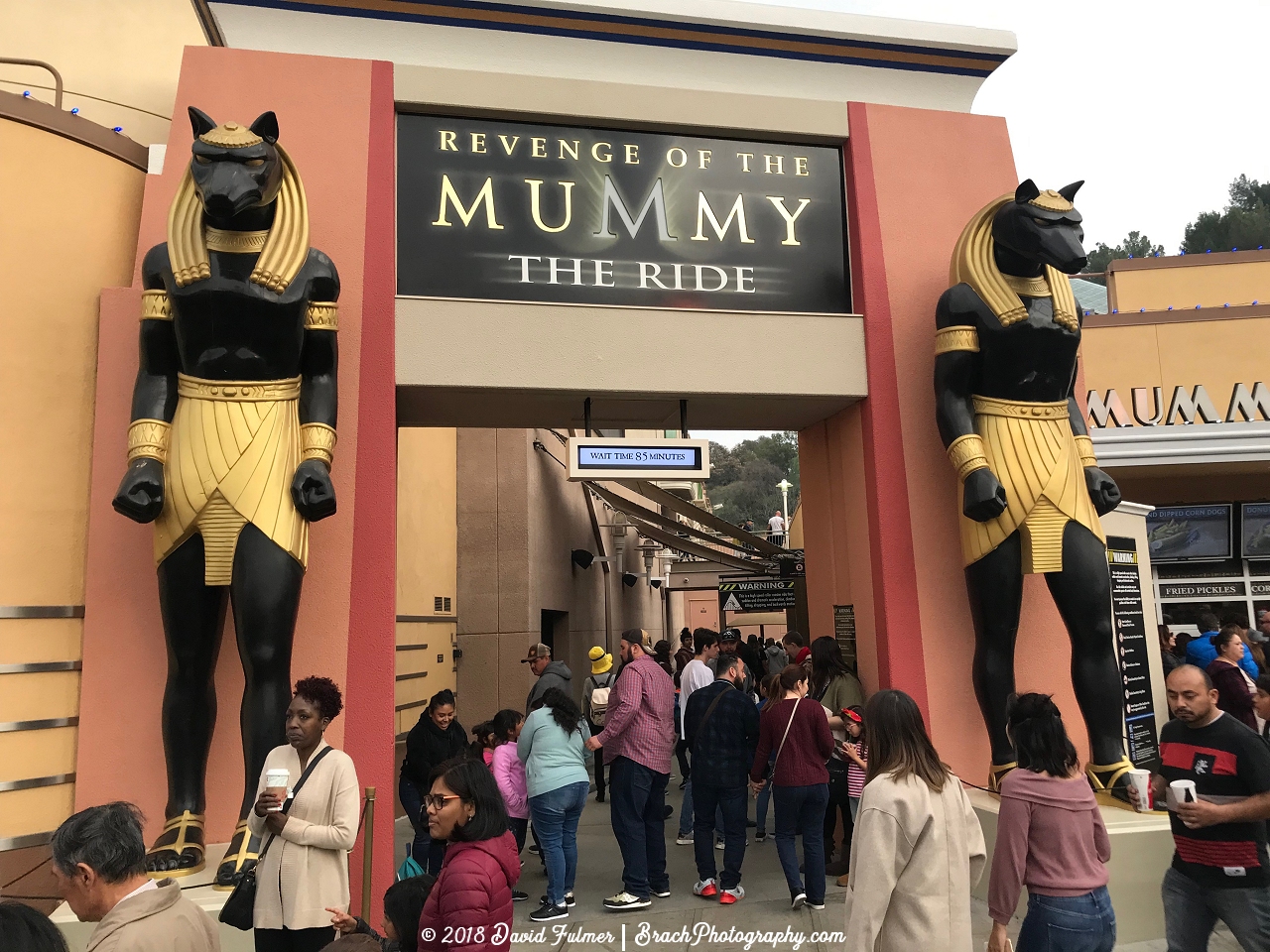 Entrance area to Revenge of the Mummy roller coaster.