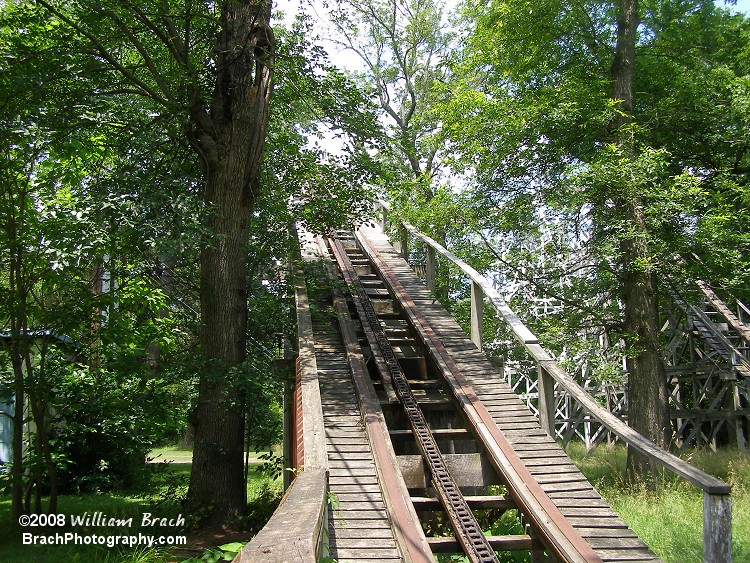 Lift hill on Cyclone.