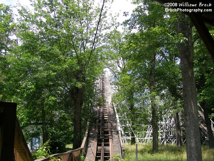 The lift hill from the station.