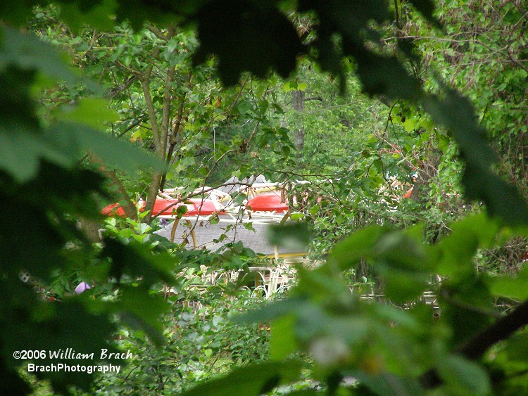 Through the trees, you can see the Paratrooper sitting and awaiting its fate.