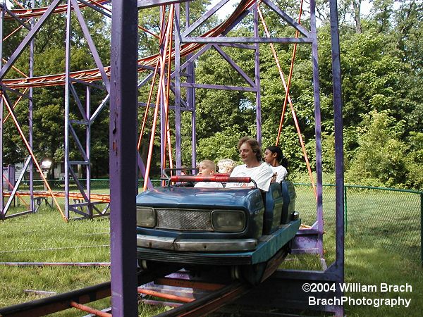 Car traveling to the lift hill.