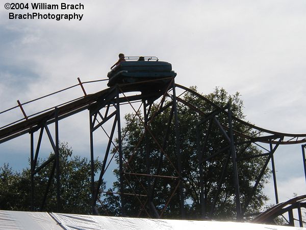 Wildcat cresting the top of the lift hill.